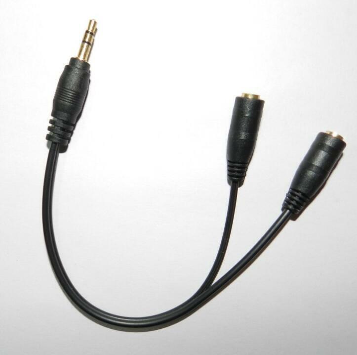 3.5mm AUX Audio Mic Splitter 1 Male to 2 Female Gold Plated Headphone Cable - Görsel 10