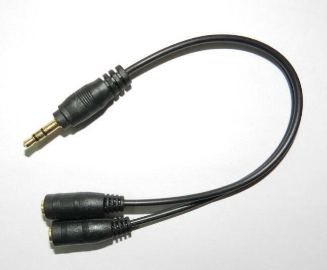 3.5mm AUX Audio Mic Splitter 1 Male to 2 Female Gold Plated Headphone Cable - Görsel 11