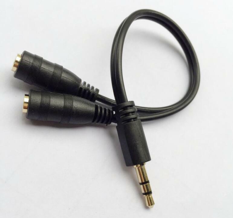 3.5mm AUX Audio Mic Splitter 1 Male to 2 Female Gold Plated Headphone Cable - Görsel 12