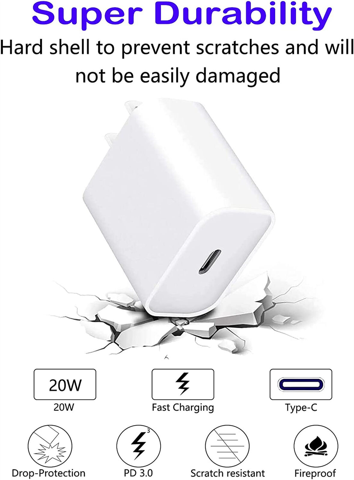 2-Pack Super Fast Charger Type C For iPhone 14 13 12 11 Pro Max Xs XR 8 7 6 Plus - Görsel 10
