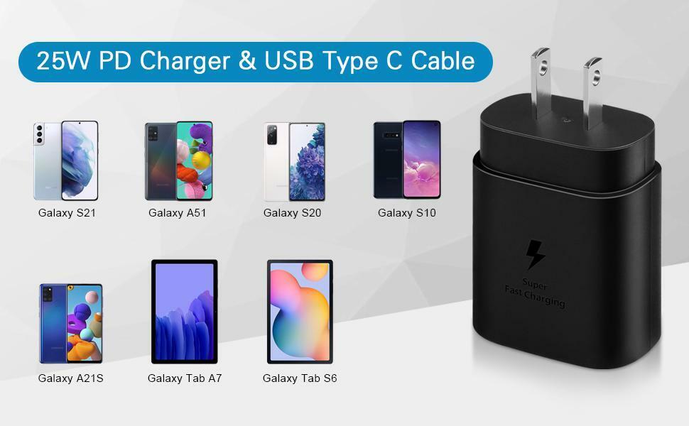 25w Type USB-C Super Fast Wall Charger+6FT Cable Samsung Galaxy A14 A23 A34 A54 - Görsel 4