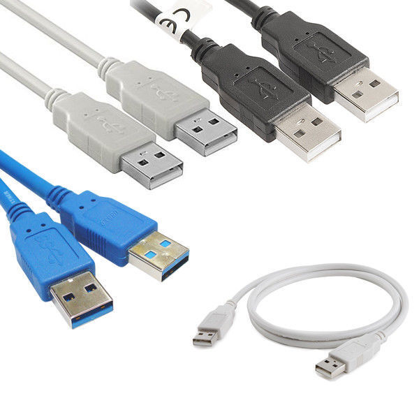 USB 2.0/3.0 Data Cable A-Male to A-Male High Speed Charger Cord Multpack LOT - Görsel 1