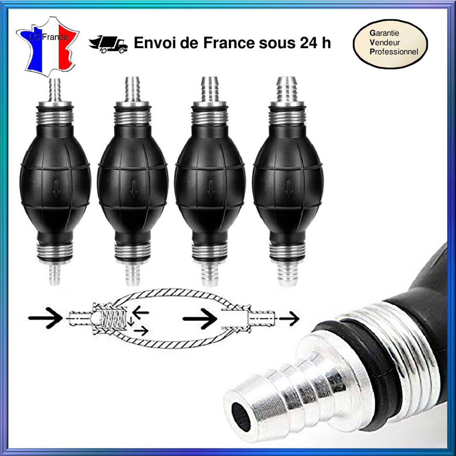 6mm Poire d’amorçage Pompe à Carburant Gasoil Essence Bateau Diesel - Görsel 1