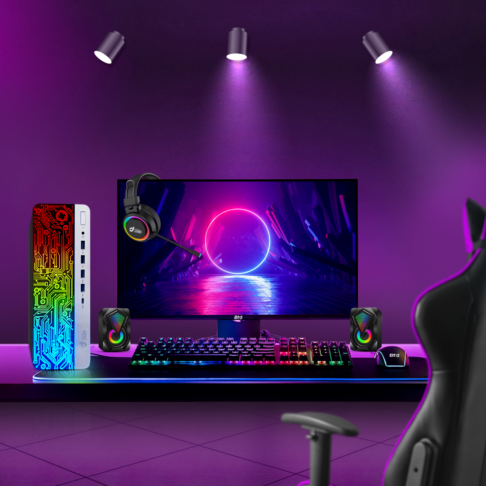 HP RGB Gaming Desktop PC Core i7, i5 32GB 2TB SSD 2TB HDD NVIDIA GTX, AMD Radeon - Görsel 2