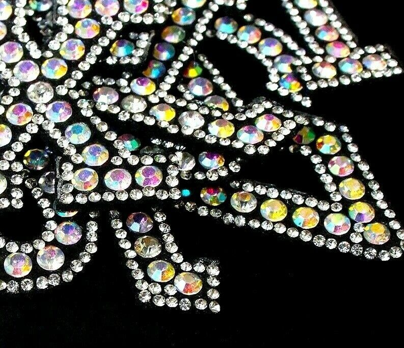 Rhinestone Patches AB Sparkle Letter Patch Sew /Iron on Alphabet Embroidery - Görsel 7