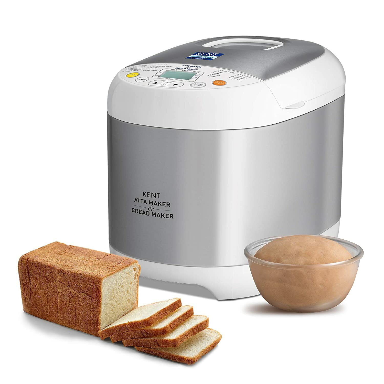 KENT Atta and Bread Maker Knead Atta Dough Maker 550-Watt 220 V Steel Grey - Görsel 1