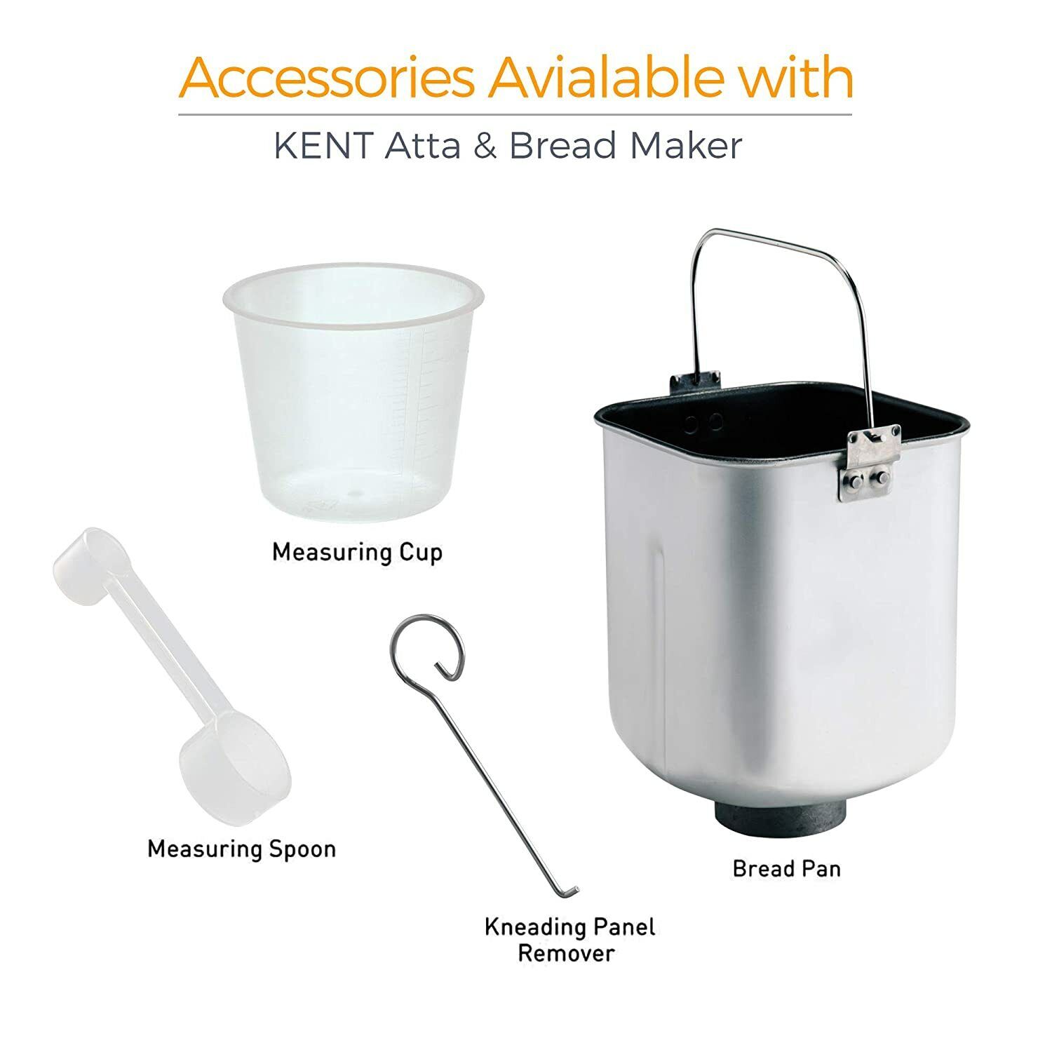 KENT Atta and Bread Maker Knead Atta Dough Maker 550-Watt 220 V Steel Grey - Görsel 4