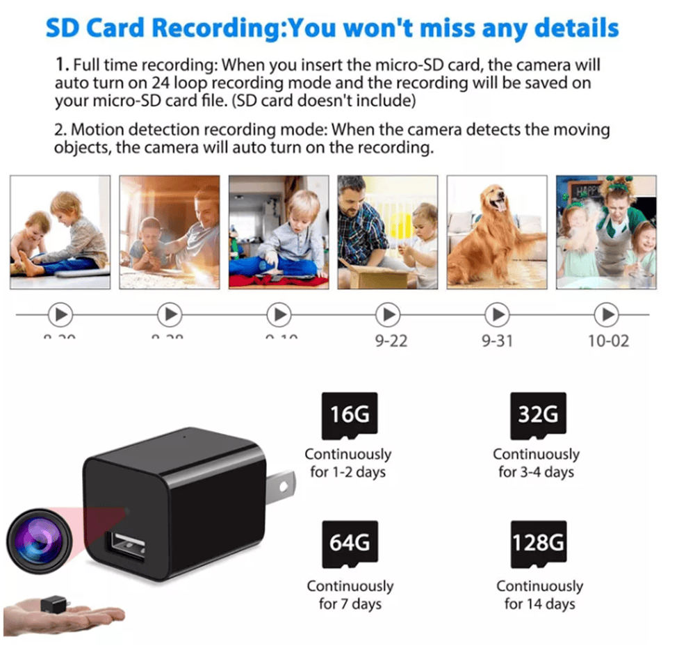 1080HD Mini Hidden Spy Cam Motion Detection Home Security  Surveillance Camera - Görsel 5