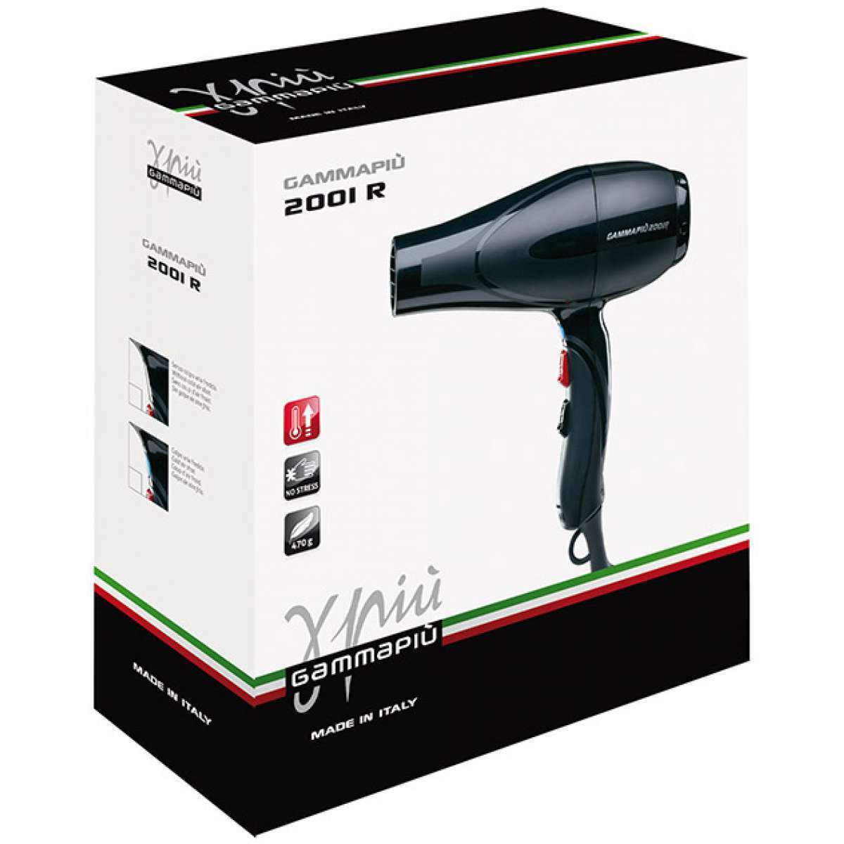Asciugacapelli Professionale GAMMA PIU' 2001R Nero 2200W spina italiana - Görsel 2