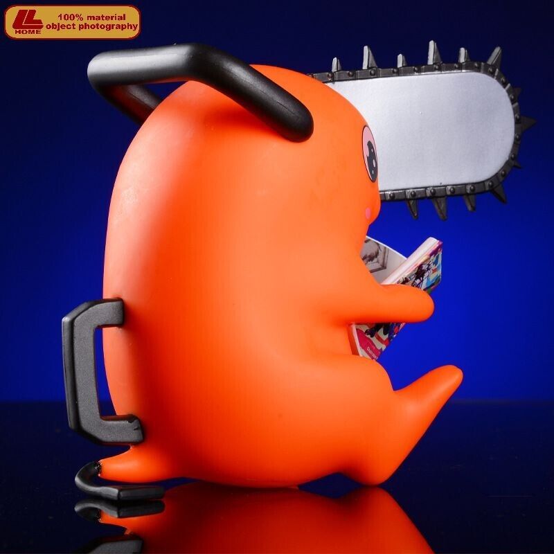 Anime Chainsaw Man Demon Pochita Orange Dog Read Book Sit Figure Statue toy Gift - Görsel 4