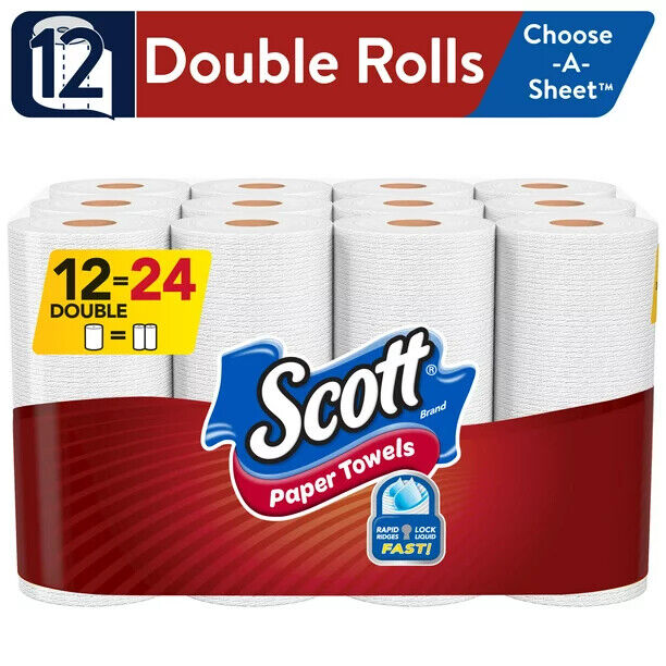 Scott Choose-A-Sheet Paper Towels, White, 12 Double Rolls - Görsel 1