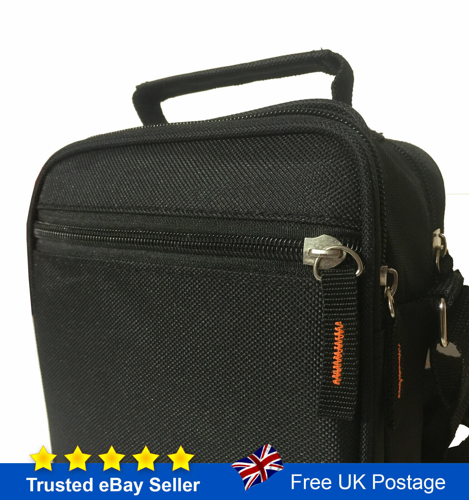 Unisex Messenger Bag Black Cross Body Shoulder Sling Utility Sports Travel Work - Görsel 4