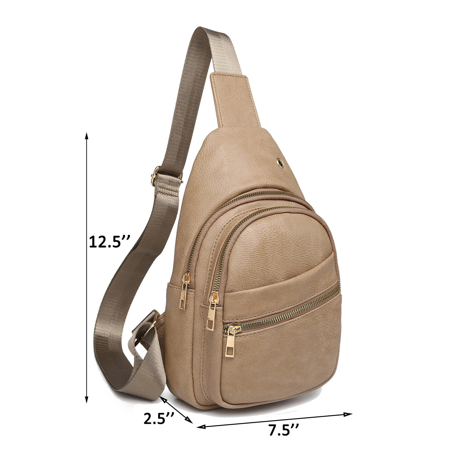 XB Leather Sling Backpack Chest Shoulder Crossbody Bag Travel Fanny Pack Daypack - Görsel 5