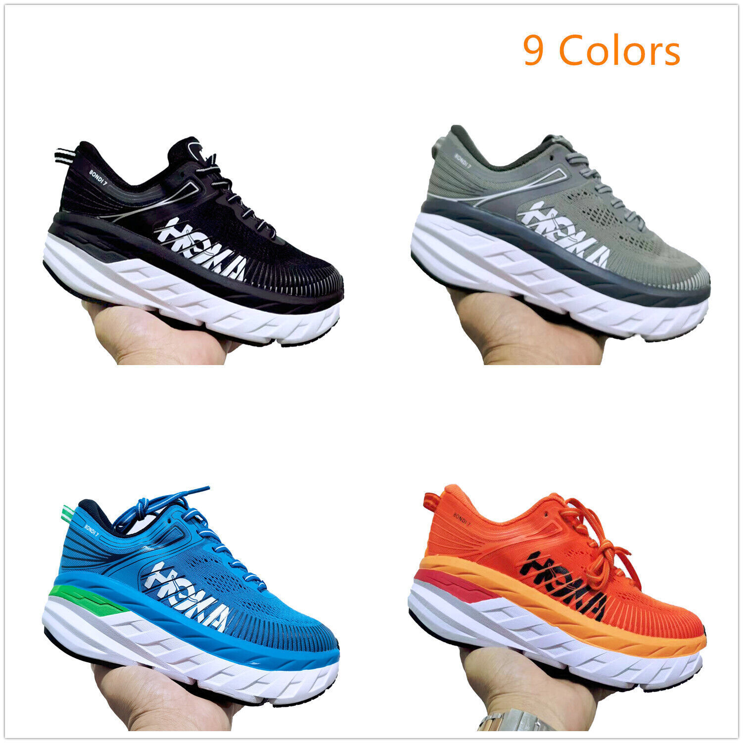 Hoka One One Bondi 7 Men's Running Shoes Sneakers Athletic GYM Sport Trainer Man - Görsel 1