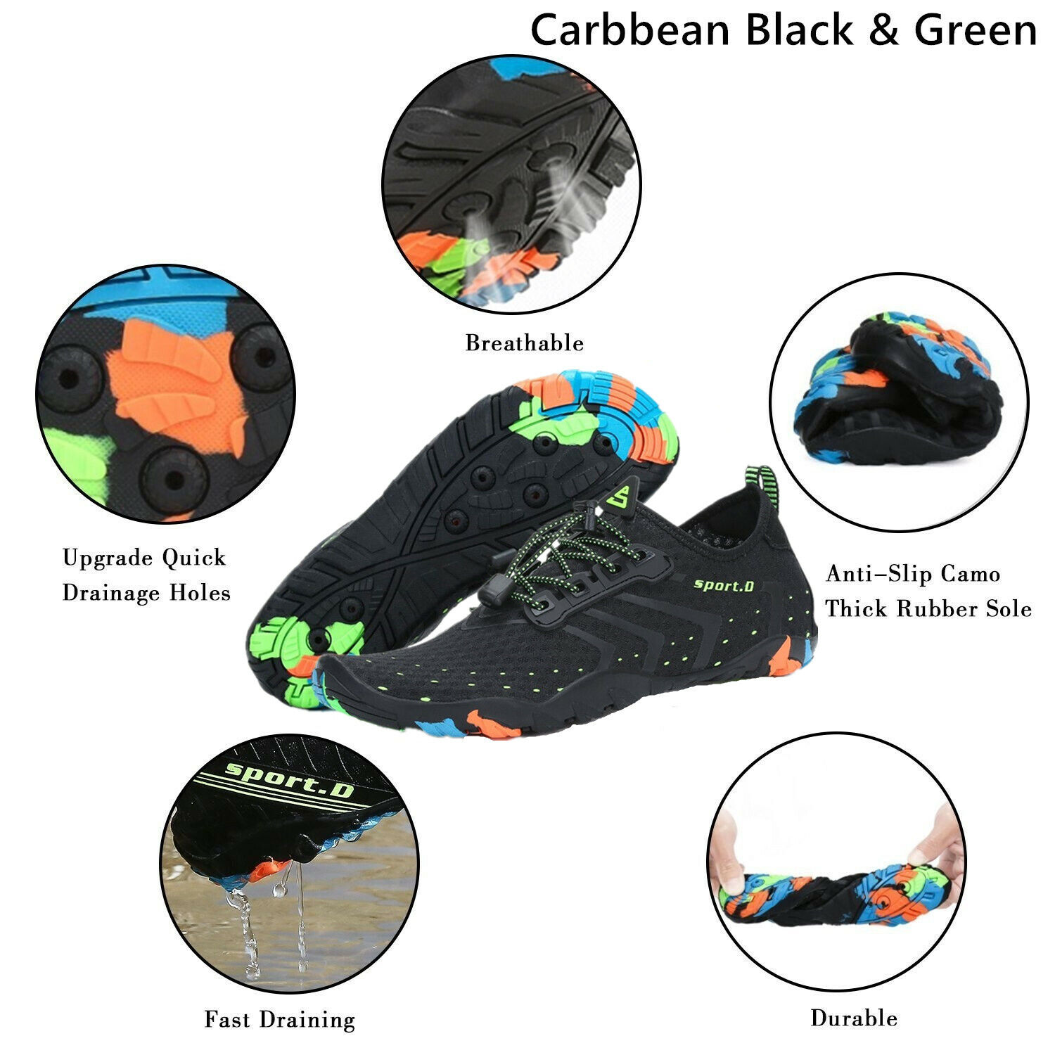 Water Shoes Quick Dry Barefoot for Swim Diving Surf Aqua Sport Beach Vacation - Görsel 7