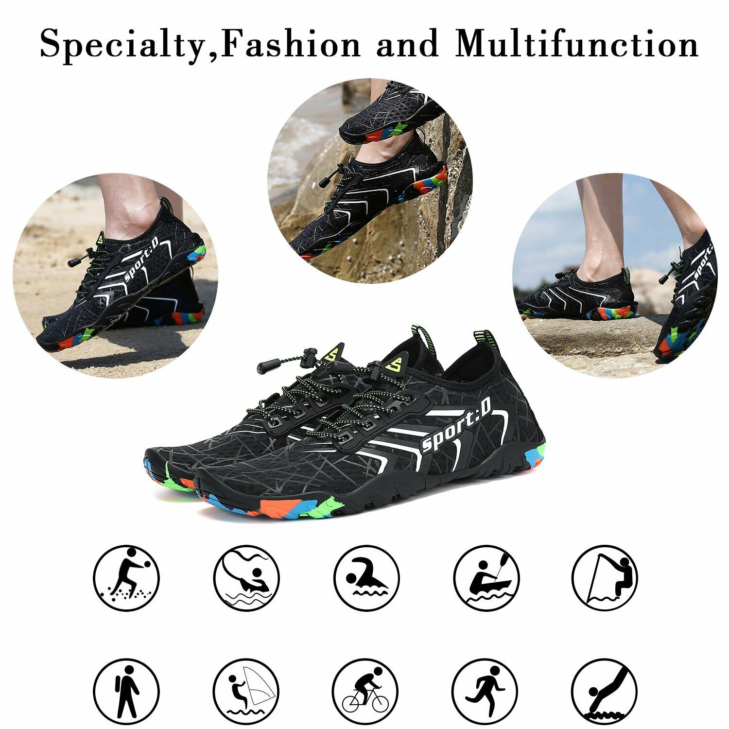 Water Shoes Quick Dry Barefoot for Swim Diving Surf Aqua Sport Beach Vacation - Görsel 11