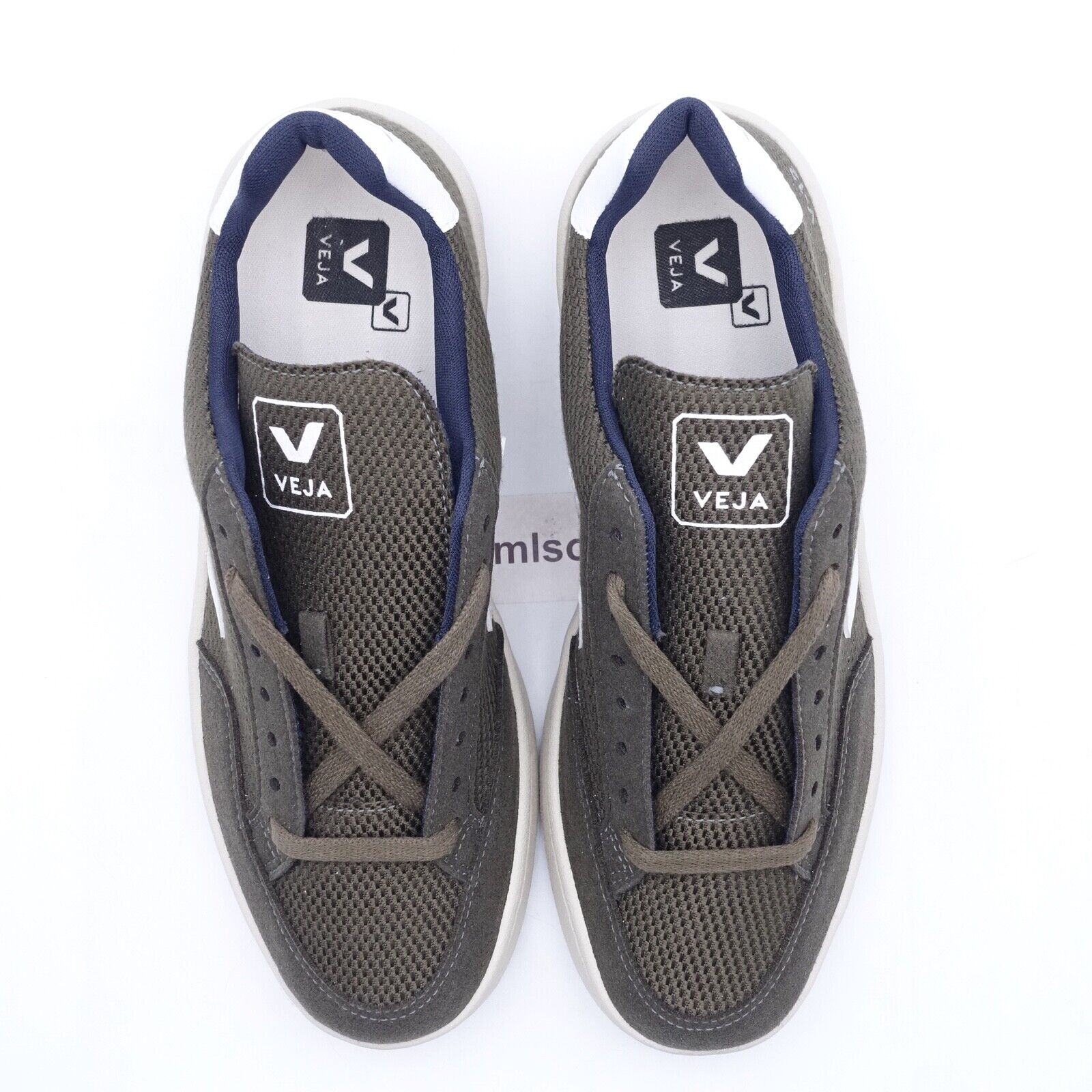 Size 10 Men's / 43 EUR Veja V-12 B-Mesh Sneaker XD0102820B Olive/White - Görsel 6