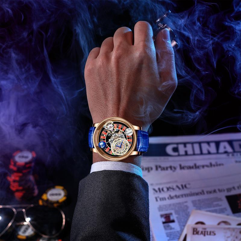 Original Hollow watch Luxury Men Automatic Mechanical Tourbillon watches Swiss - Görsel 2