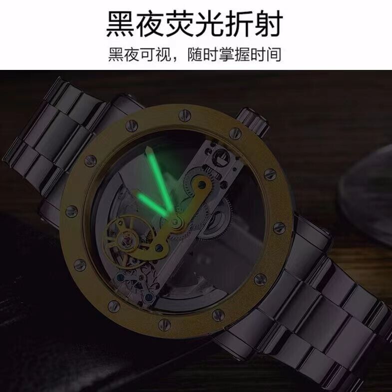 Original Hollow watch Luxury Men Automatic Mechanical Tourbillon watches Swiss - Görsel 3