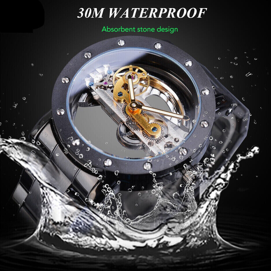 Original Hollow watch Luxury Men Automatic Mechanical Tourbillon watches Swiss - Görsel 8