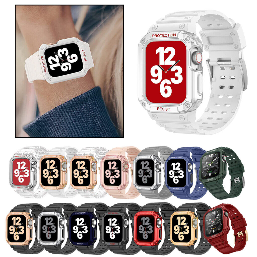 Band For Apple Watch Series 7 8 41/45MM Series SE 3 2 1 4 5 6 iWatch Strap+Case - Görsel 2