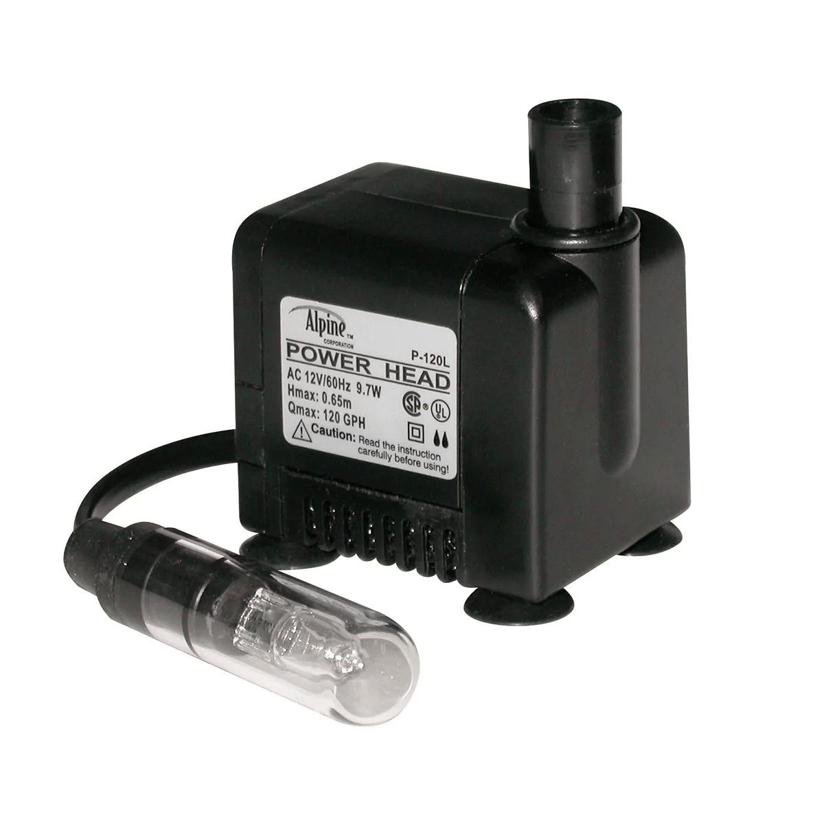 Alpine Power Head Statuary Pump 120 gph With Light - P120L - BRAND NEW - Görsel 1