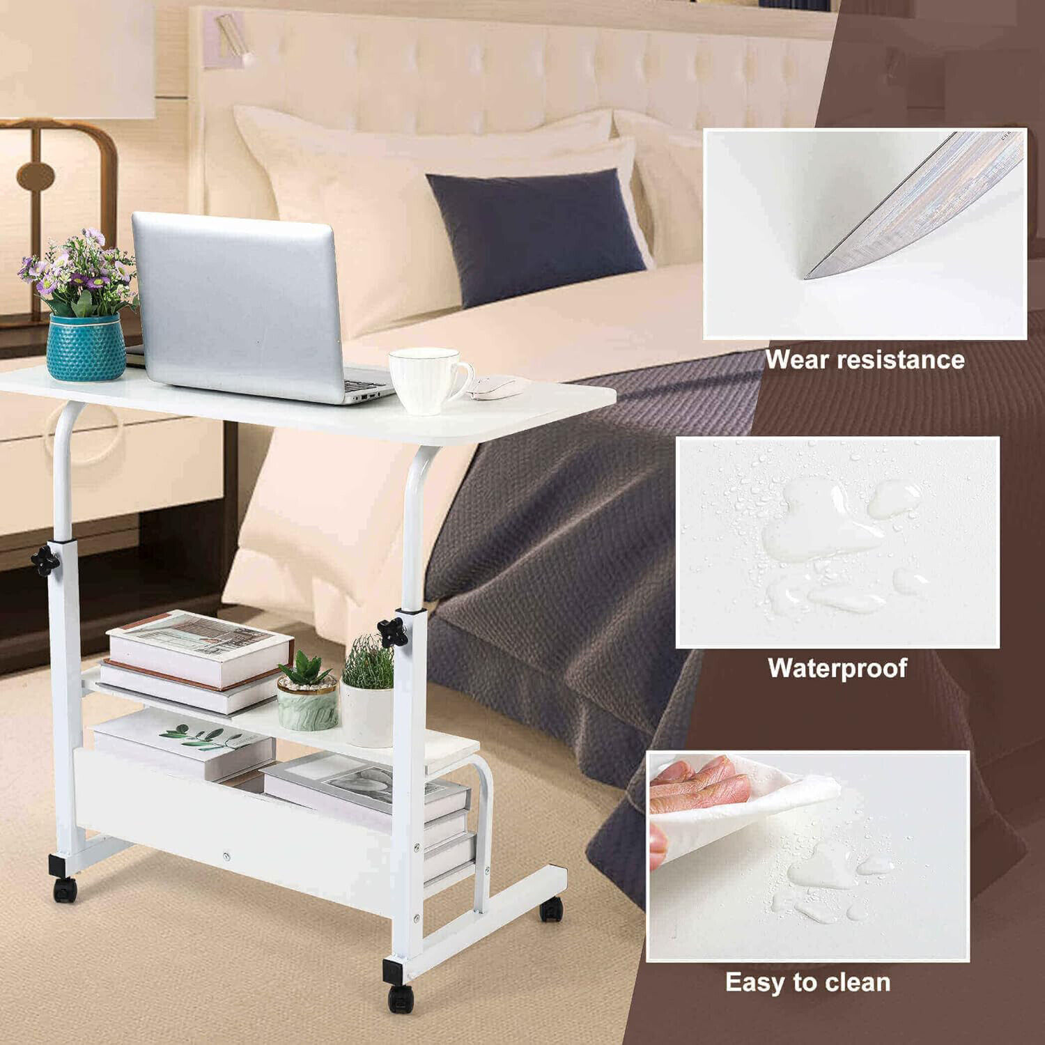 Height Adjustable Notebook Laptop Computer Desk Portable Table Sofa Desk Home - Görsel 2
