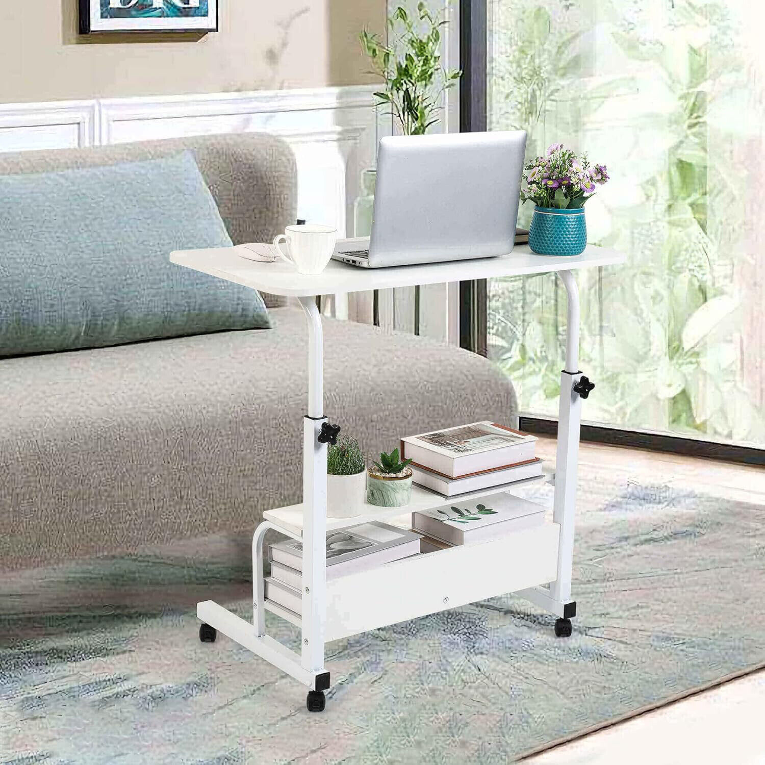 Height Adjustable Notebook Laptop Computer Desk Portable Table Sofa Desk Home - Görsel 6