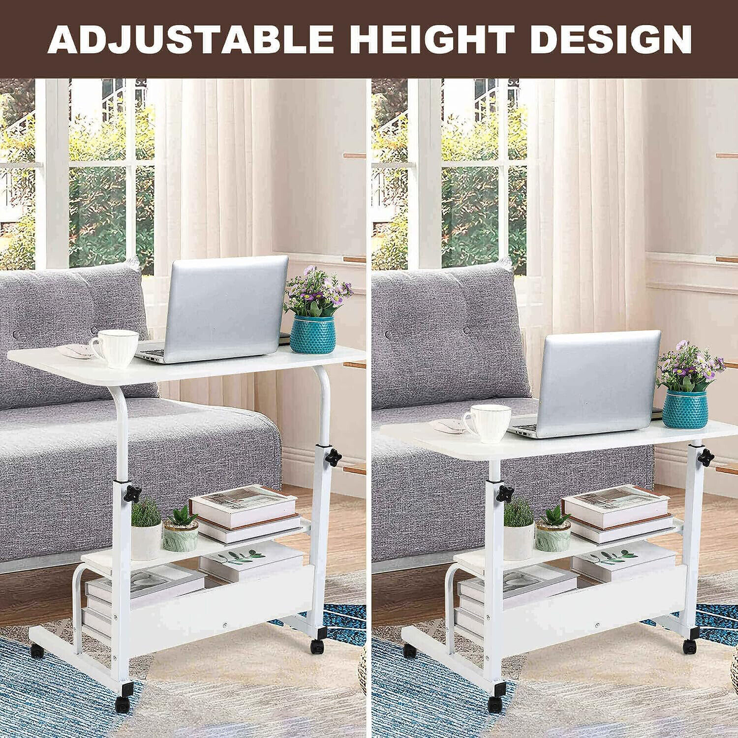 Höhenverstellbarer Laptop Computer Schreibtisch Tragbarer Tisch Sofa Desk Home - Görsel 4