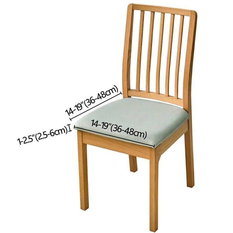 Waterproof Dining Chair Covers Cushion Seat Slipcover PU Leather Stretch Black - Görsel 3
