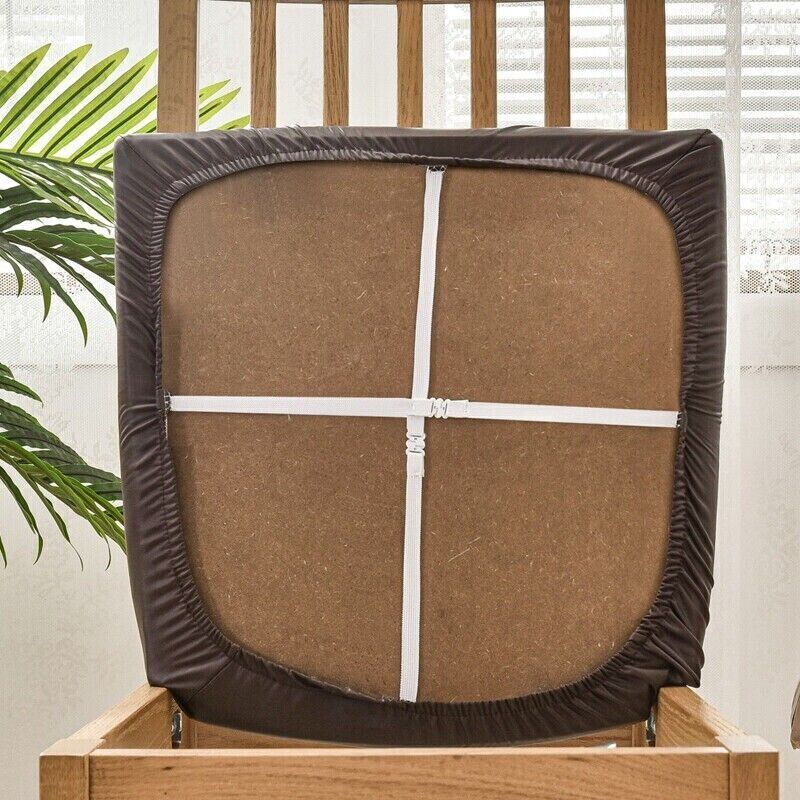 Waterproof Dining Chair Covers Cushion Seat Slipcover PU Leather Stretch Black - Görsel 7