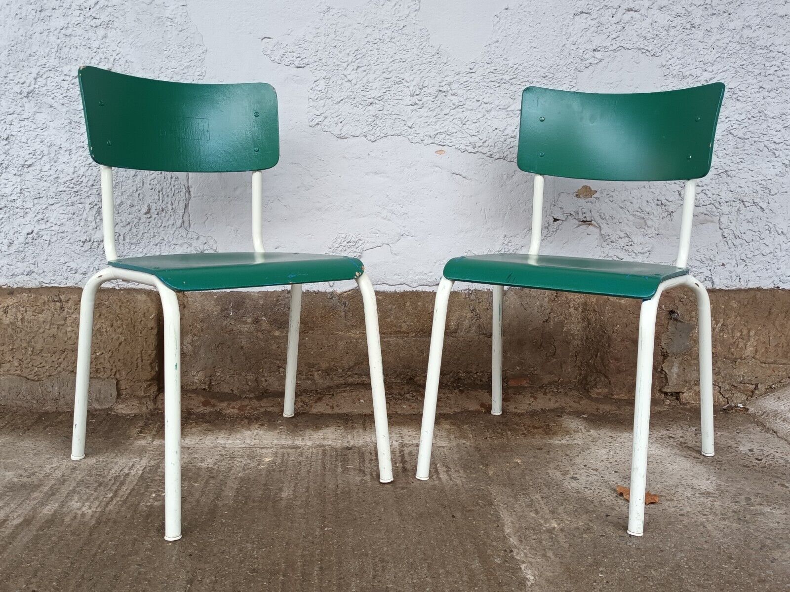 Designer Stahlrohr Stapelstuhl Esszimmerstuhl Vintage Schichtholz Stuhl 70er - Görsel 1