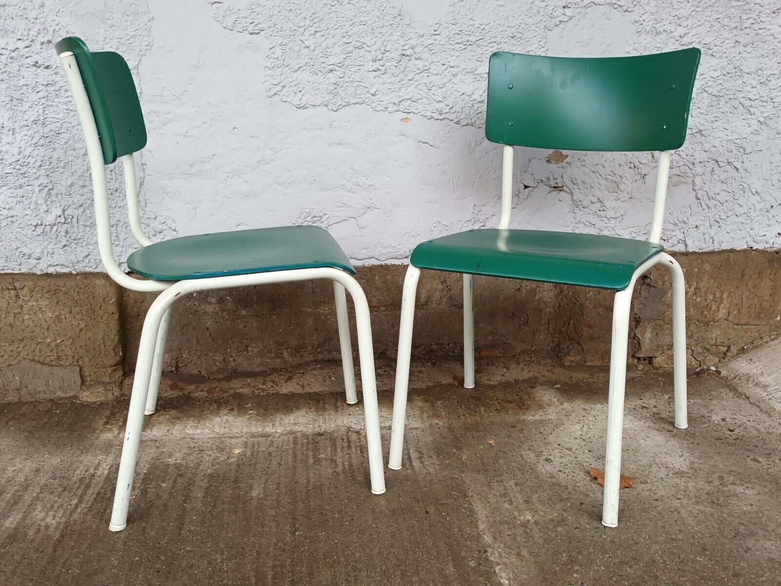 Designer Stahlrohr Stapelstuhl Esszimmerstuhl Vintage Schichtholz Stuhl 70er - Görsel 2