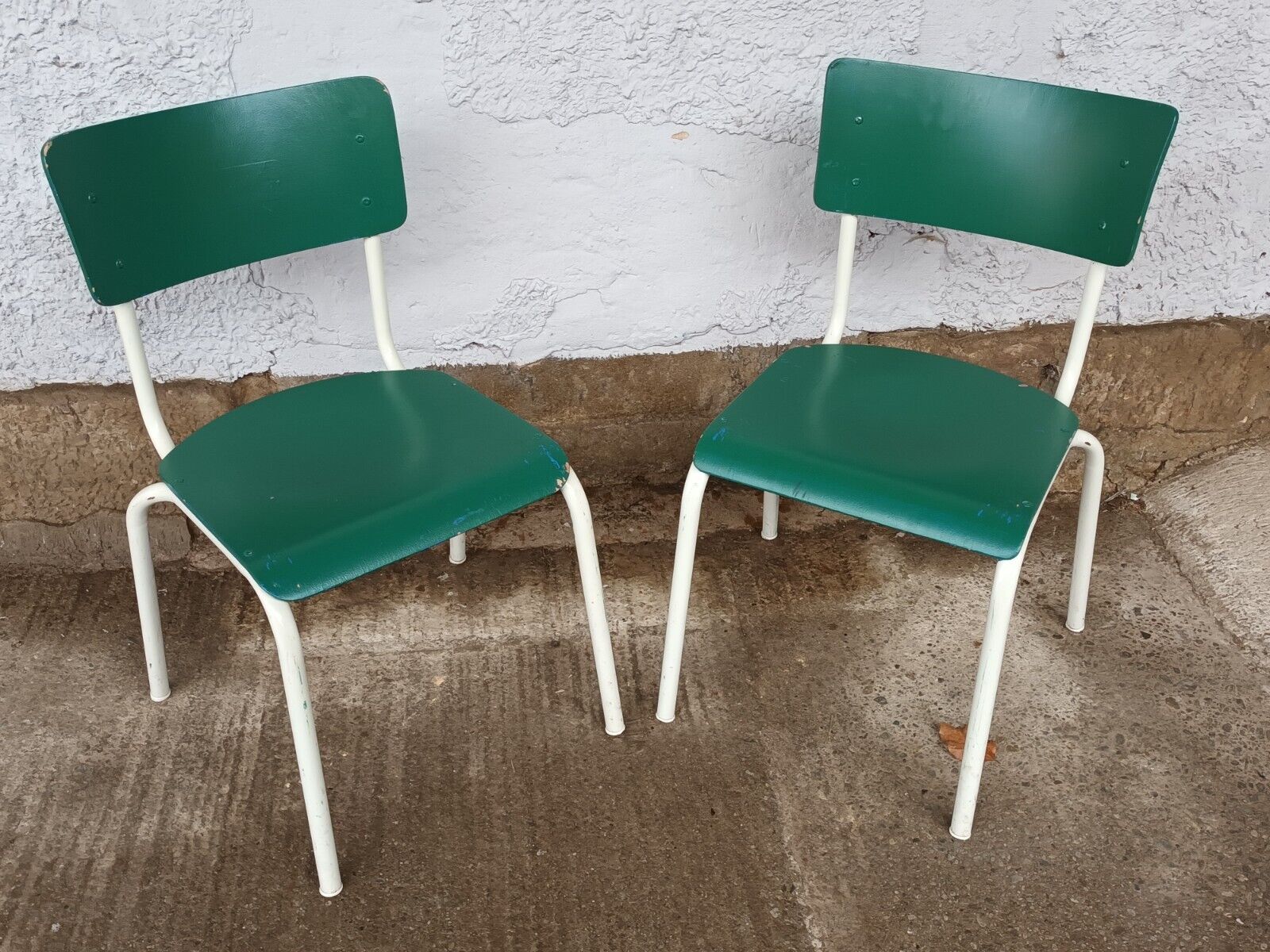 Designer Stahlrohr Stapelstuhl Esszimmerstuhl Vintage Schichtholz Stuhl 70er - Görsel 4