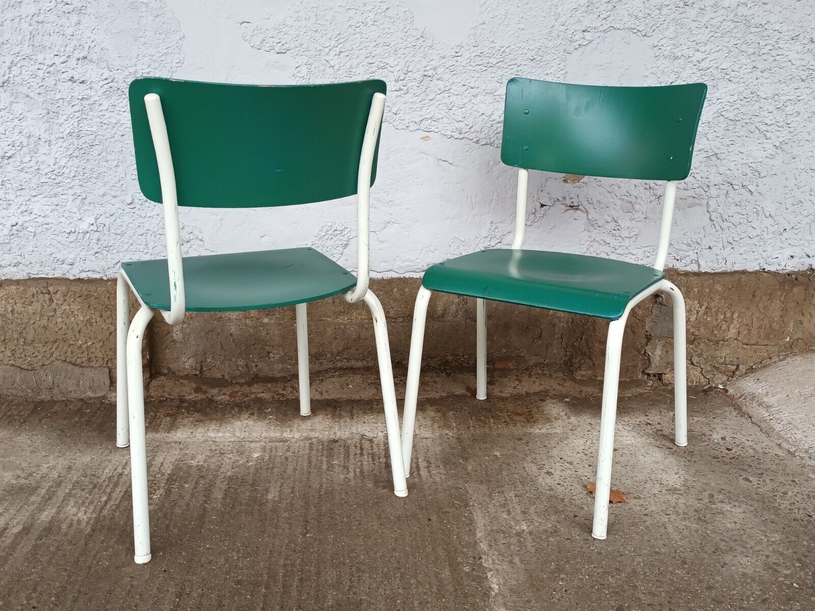 Designer Stahlrohr Stapelstuhl Esszimmerstuhl Vintage Schichtholz Stuhl 70er - Görsel 5