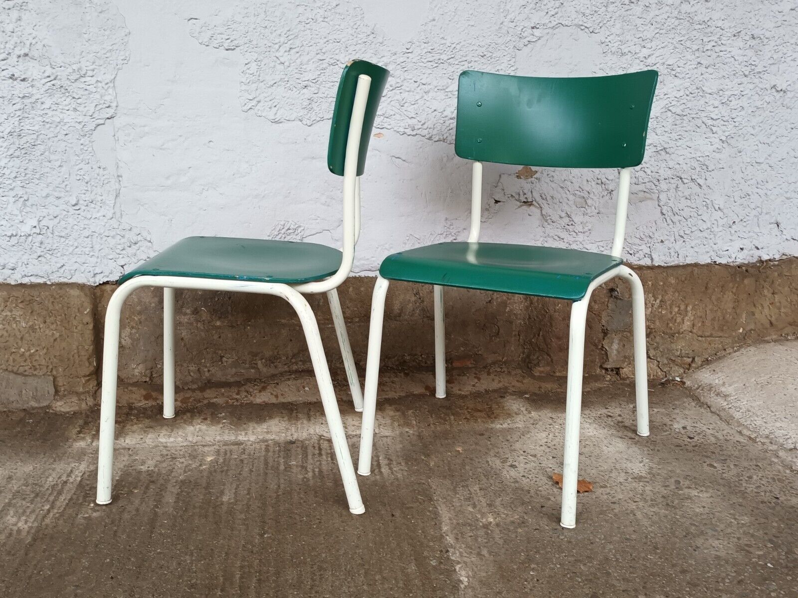 Designer Stahlrohr Stapelstuhl Esszimmerstuhl Vintage Schichtholz Stuhl 70er - Görsel 7