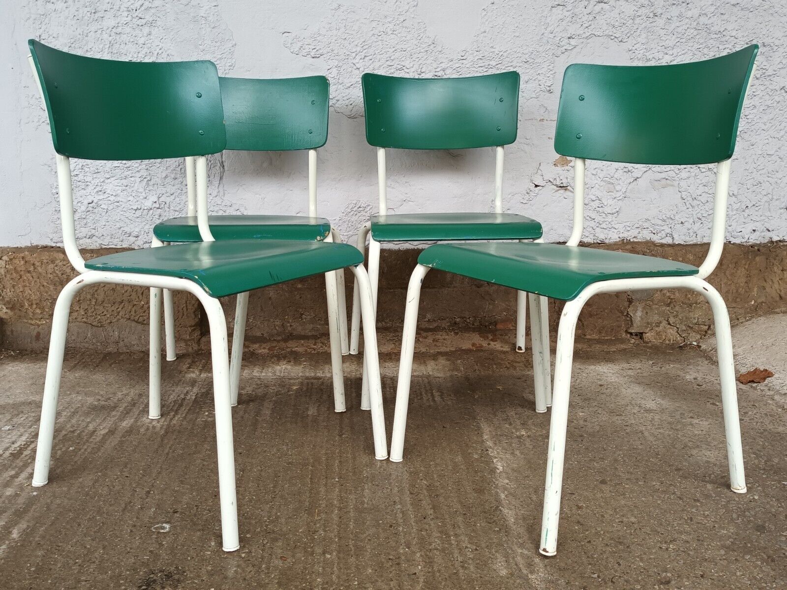 Designer Stahlrohr Stapelstuhl Esszimmerstuhl Vintage Schichtholz Stuhl 70er - Görsel 9
