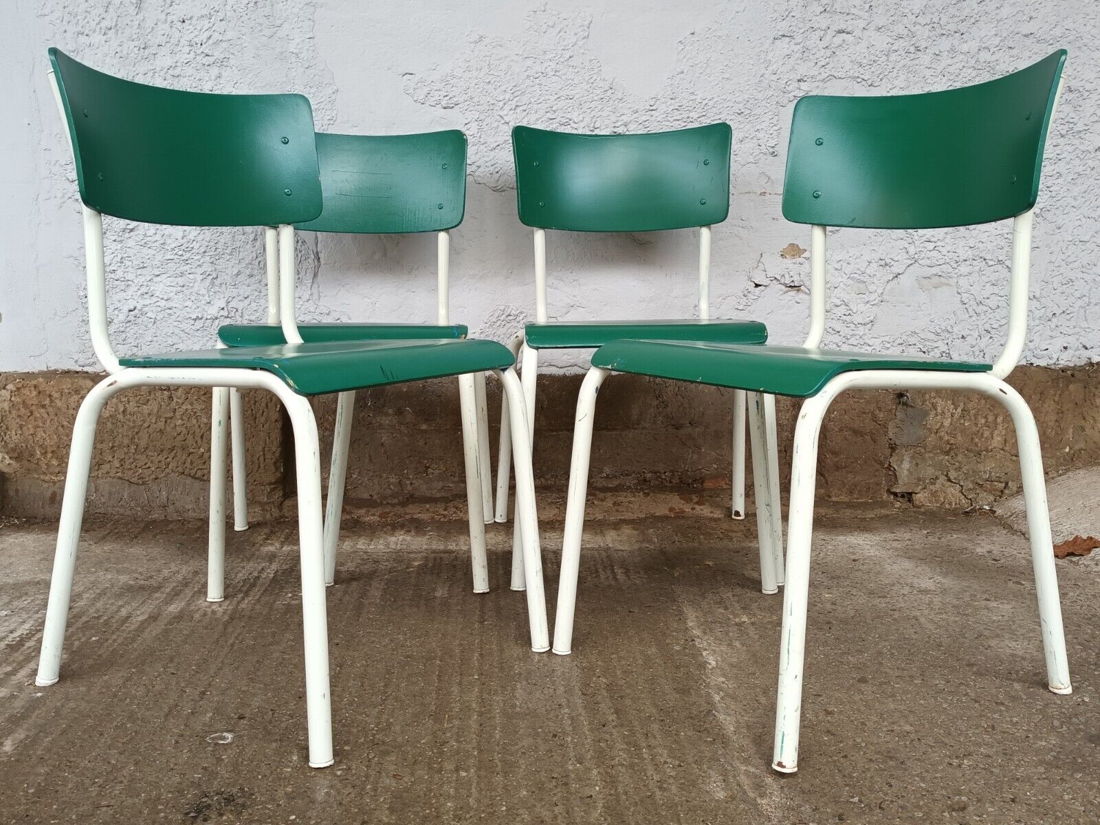 Designer Stahlrohr Stapelstuhl Esszimmerstuhl Vintage Schichtholz Stuhl 70er - Görsel 10