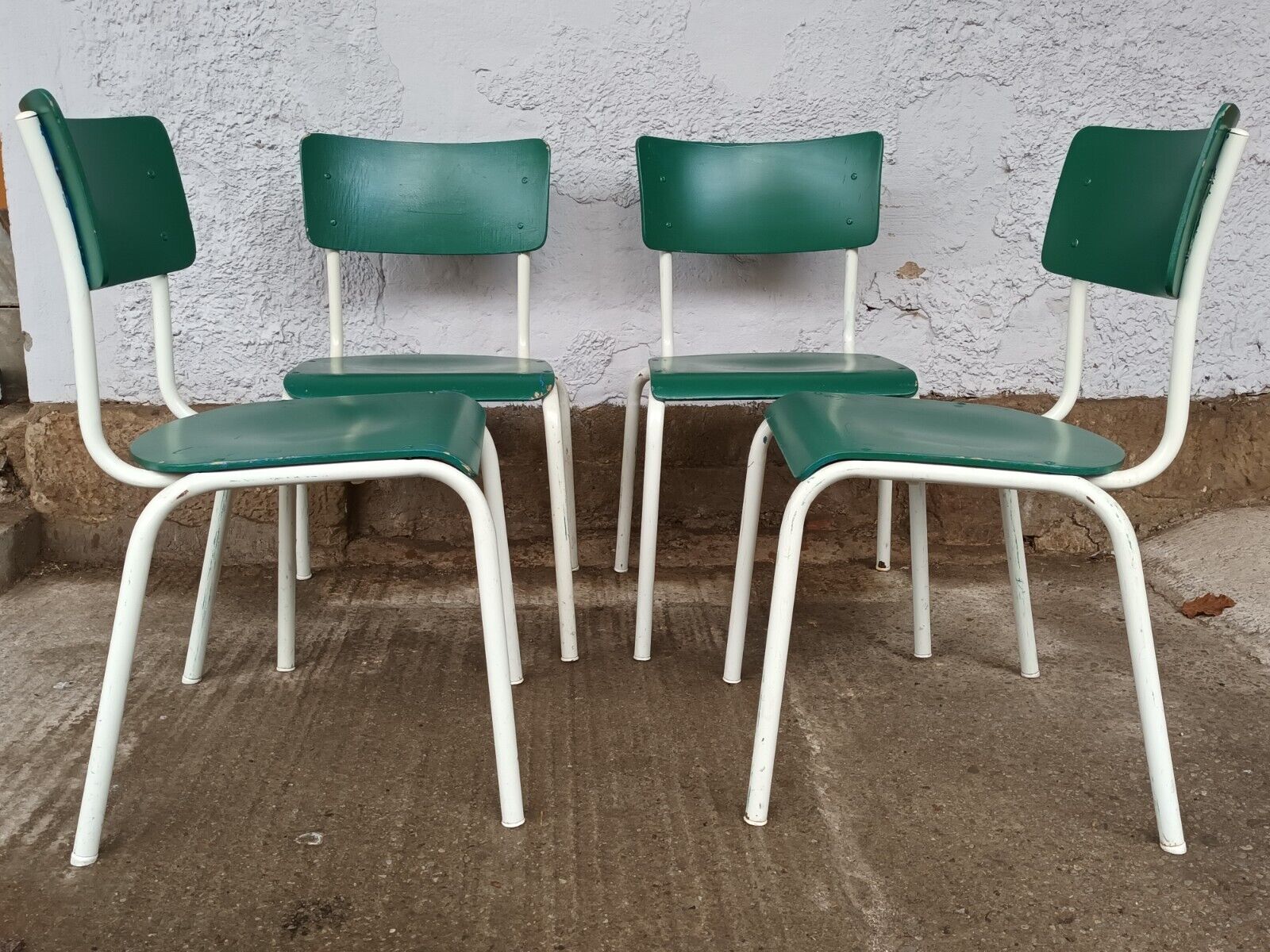 Designer Stahlrohr Stapelstuhl Esszimmerstuhl Vintage Schichtholz Stuhl 70er - Görsel 11