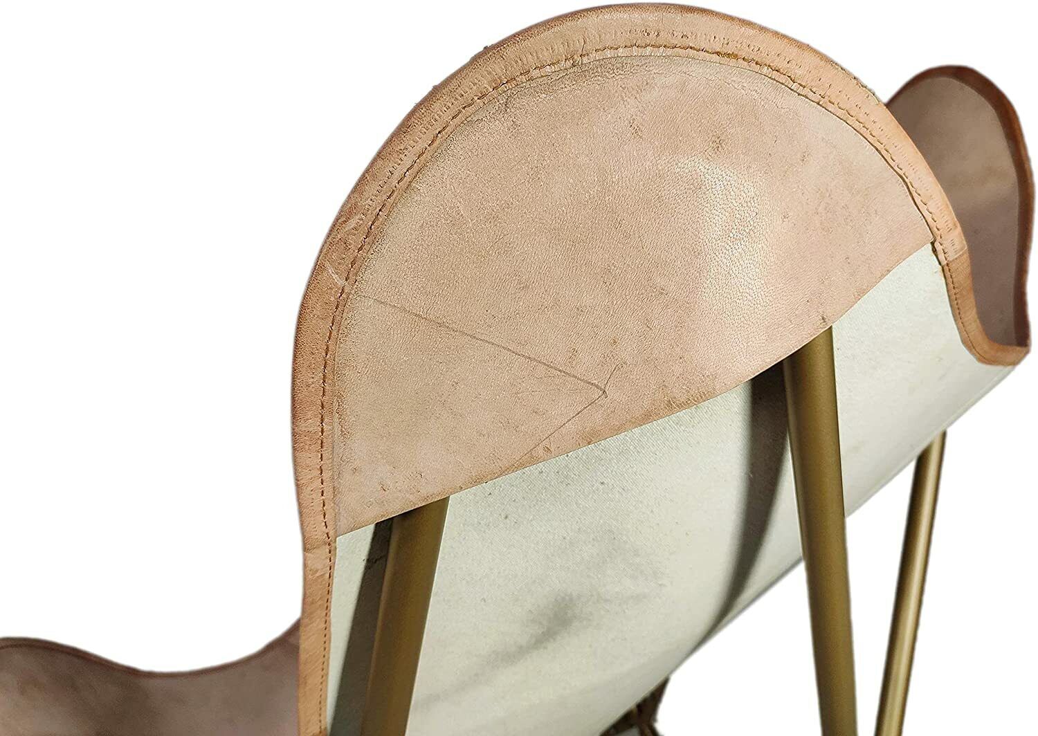 Handmade Leather Butterfly Chair Seat Folding Modern Sling Lounge Vintage Stool - Görsel 4