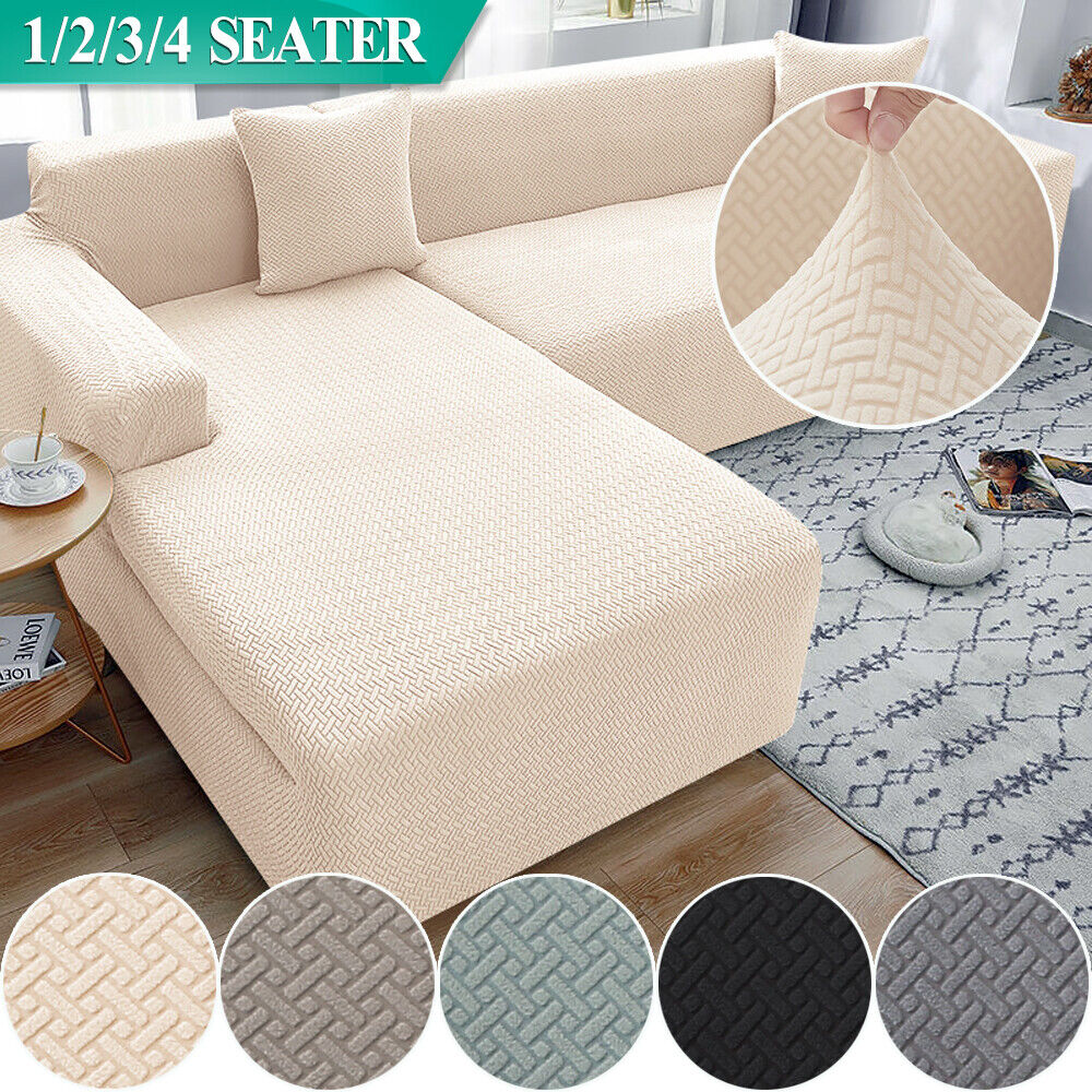 Sofa Cover Couch Covers 1 2 3 4 Seater Slipcover Lounge Protector High Stretch - Görsel 1