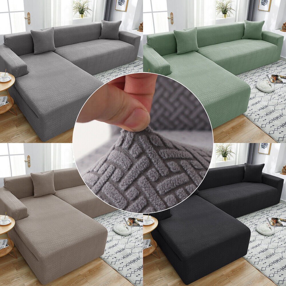 Sofa Cover Couch Covers 1 2 3 4 Seater Slipcover Lounge Protector High Stretch - Görsel 4