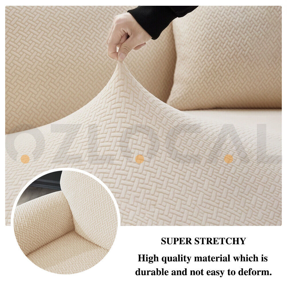 Sofa Cover Couch Covers 1 2 3 4 Seater Slipcover Lounge Protector High Stretch - Görsel 7