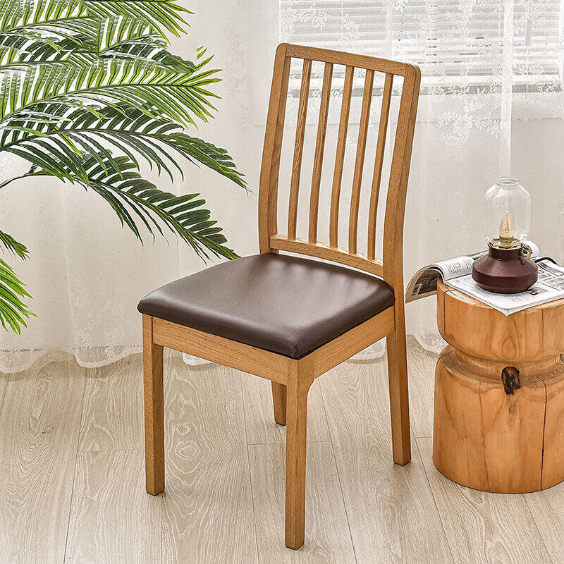 Waterproof PU Leather Seat Covers for Dining Chairs Stretch Chair Slipcovers - Görsel 7