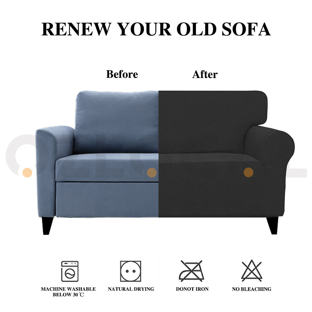 Sofa Cover Couch Covers 1 2 3 4 Seater Slipcover Lounge Protector High Stretch - Görsel 12