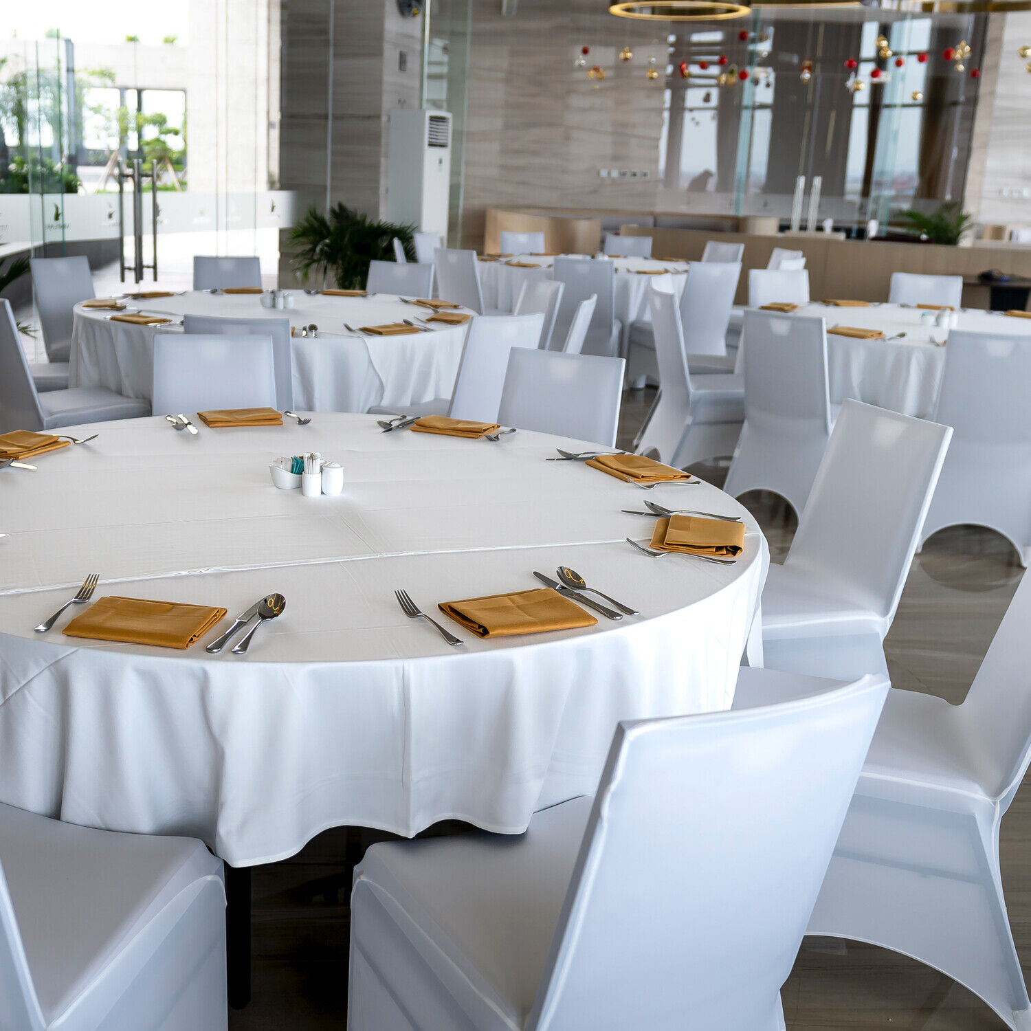 Wedding Decoration Chair Covers Slip Seat Cover Dining Spandex Stretch Slipcover - Görsel 4