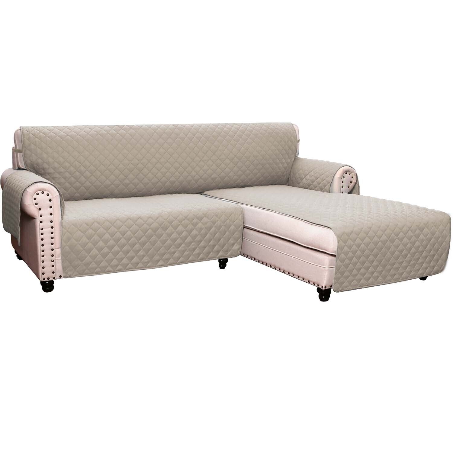 Sofa Slipcover L Shape Sofa Seat Mat Cover Sectional Couch Cover for Kids Dog - Görsel 6