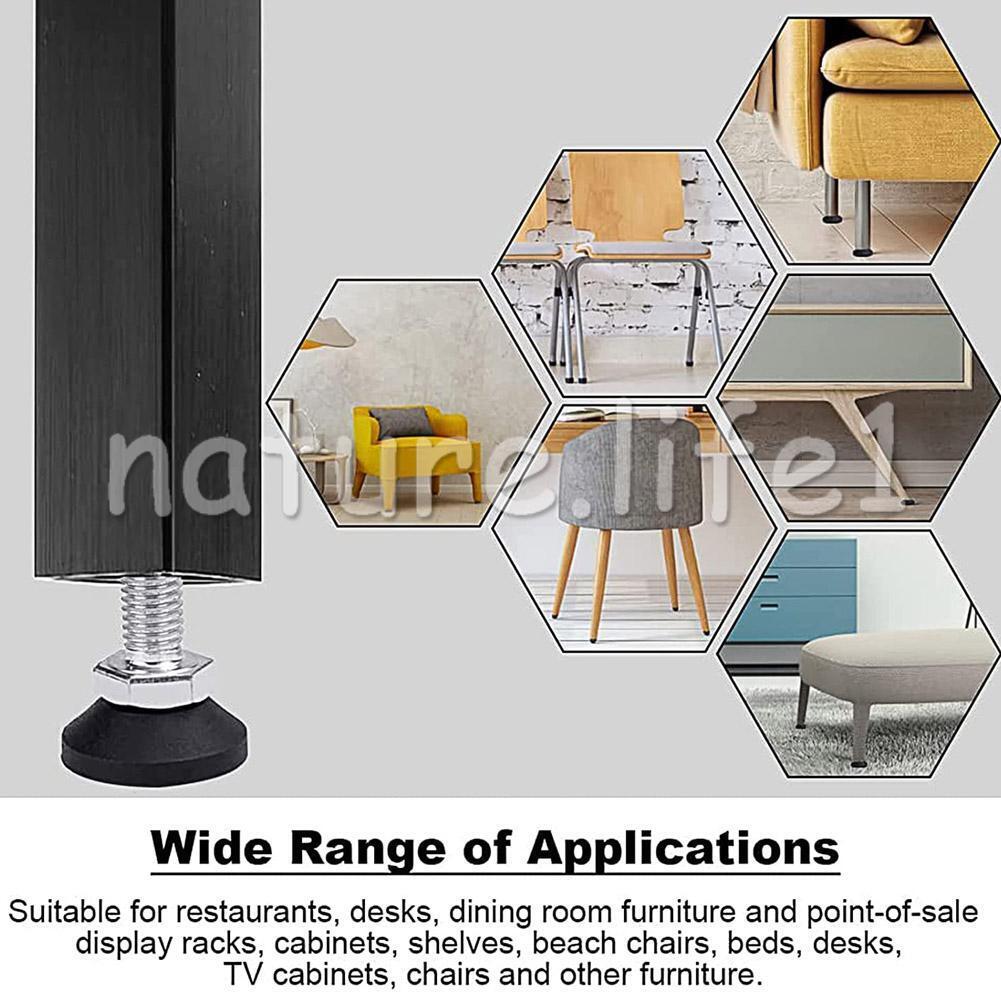 4PCS D40*M8*50 Levelling Height Adjustable Machine Furniture Feet with Lock Nut - Görsel 3