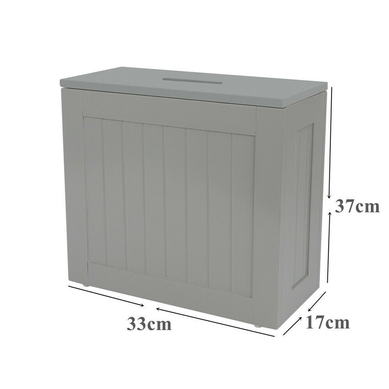 Wooden Grey Bathroom Storage Box Cleaning Products Toilet Tidy Unit with Lid New - Görsel 5