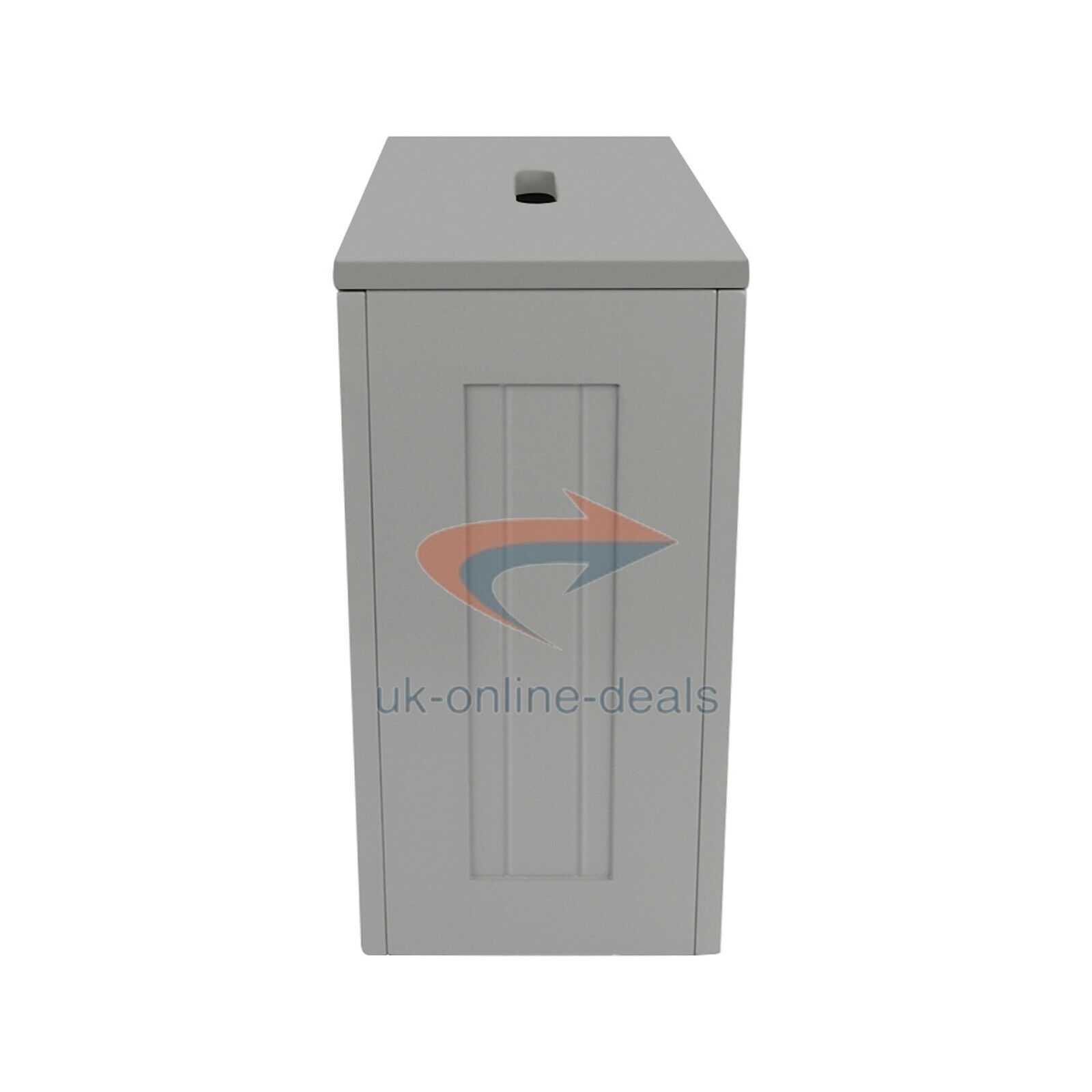 Wooden Grey Bathroom Storage Box Cleaning Products Toilet Tidy Unit with Lid New - Görsel 6
